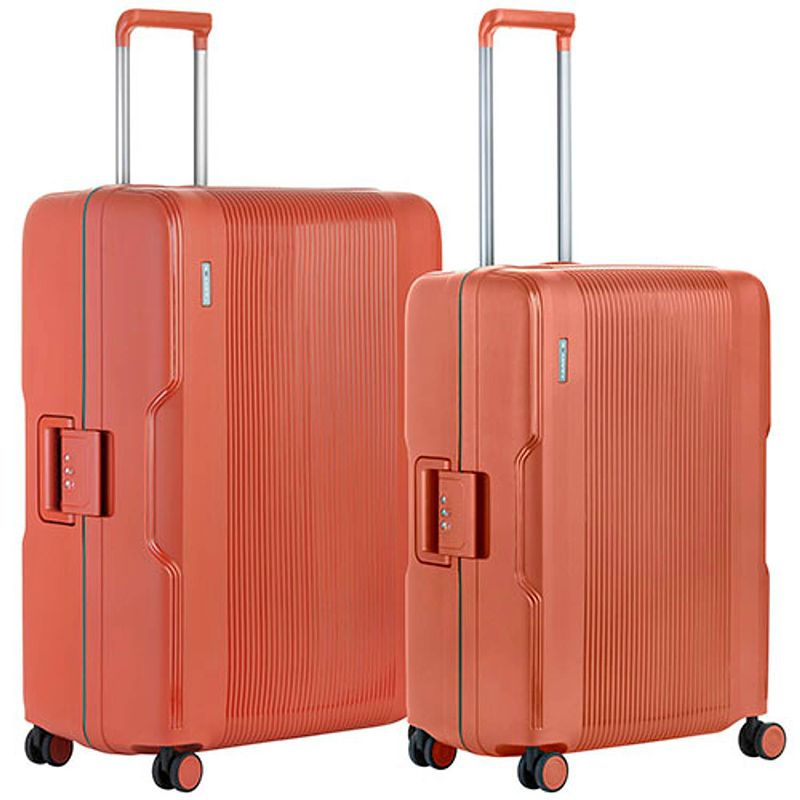 Foto van Carryon protector luxe kofferset - tsa trolleyset m+l formaat met 4-delige packer set - kliksloten - terra