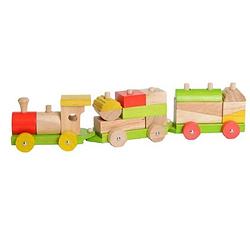 Foto van Everearth trein blokken hout multicolor