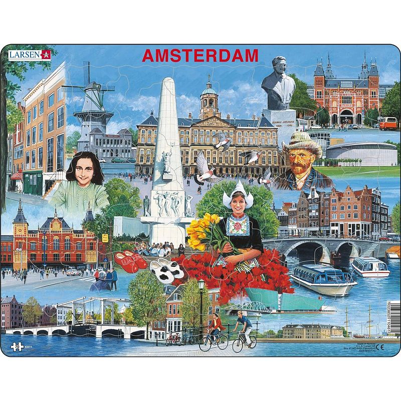 Foto van Larsen legpuzzel maxi amsterdamse trekpleisters 70 stukjes