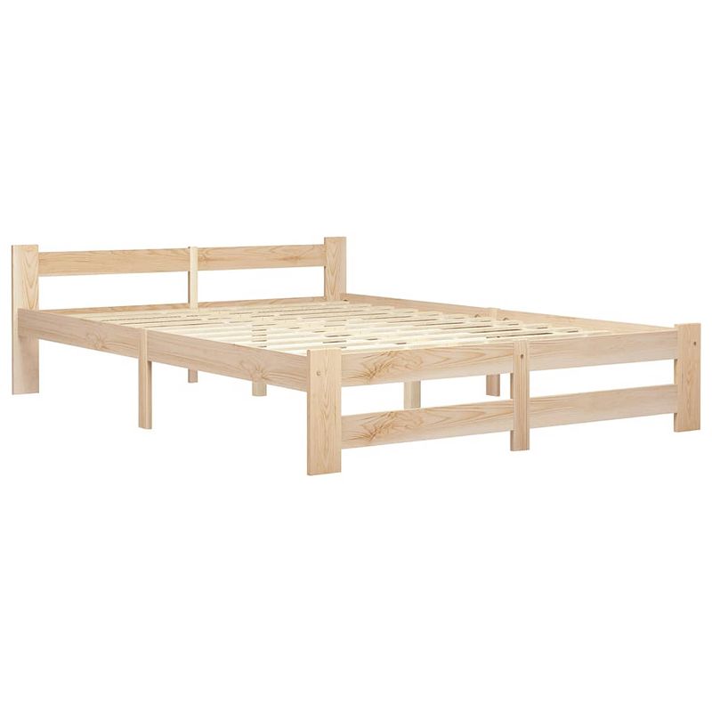 Foto van The living store massief grenen bedframe - 204 x 127 x 55 cm - geschikt voor matras van 120 x 200 cm - montage vereist