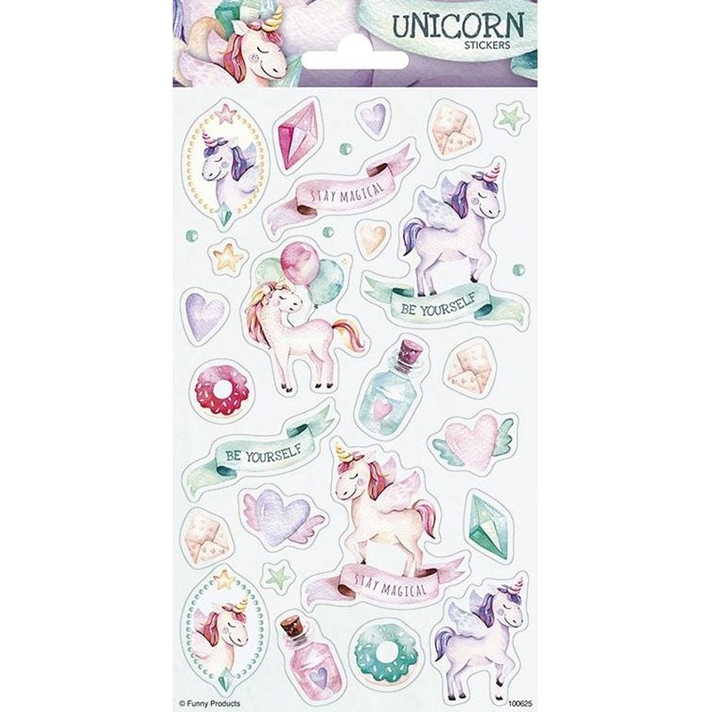 Foto van Funny products stickervel unicorn meisjes papier 23 stuks