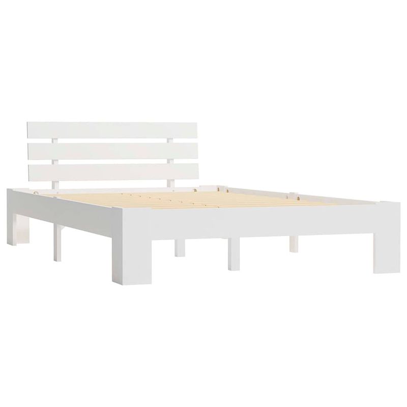 Foto van The living store massief grenen bedframe - 120 x 200 cm - wit