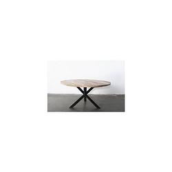 Foto van Giga meubel ronde eettafel ø120cm - hardhout - zwart onderstel - tafel jack