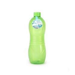 Foto van Plasticforte drinkfles/waterfles/bidon - 1000 ml - transparant/groen - kunststof - drinkflessen