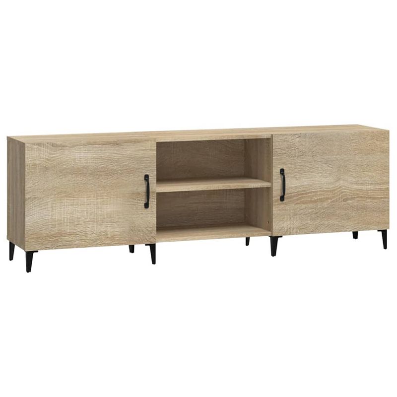 Foto van The living store tv-kast - sonoma eiken - 150 x 30 x 50 cm - sterk hout - voldoende opbergruimte