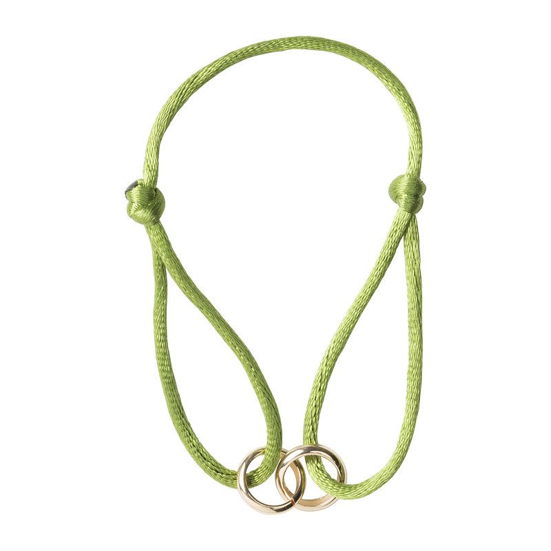 Foto van Armband ringen - groen/goud - ø29-30 cm