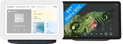 Foto van Google pixel tablet 256gb wifi grijs en dock met speaker + nest hub 2 charcoal