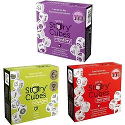 Foto van Spellenbundel - dobbelspel - 3 stuks - rory's story cubes voyages, mystery & heroes