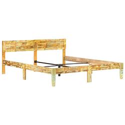 Foto van The living store bedframe vintage - hout - 205 x 185 x 73 cm - geschikt voor matras 180 x 200 cm