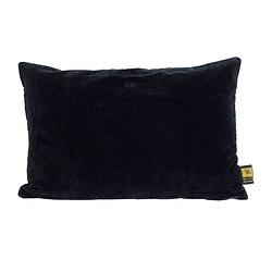 Foto van Ptmd floo black cotton velvet cushion rectangle