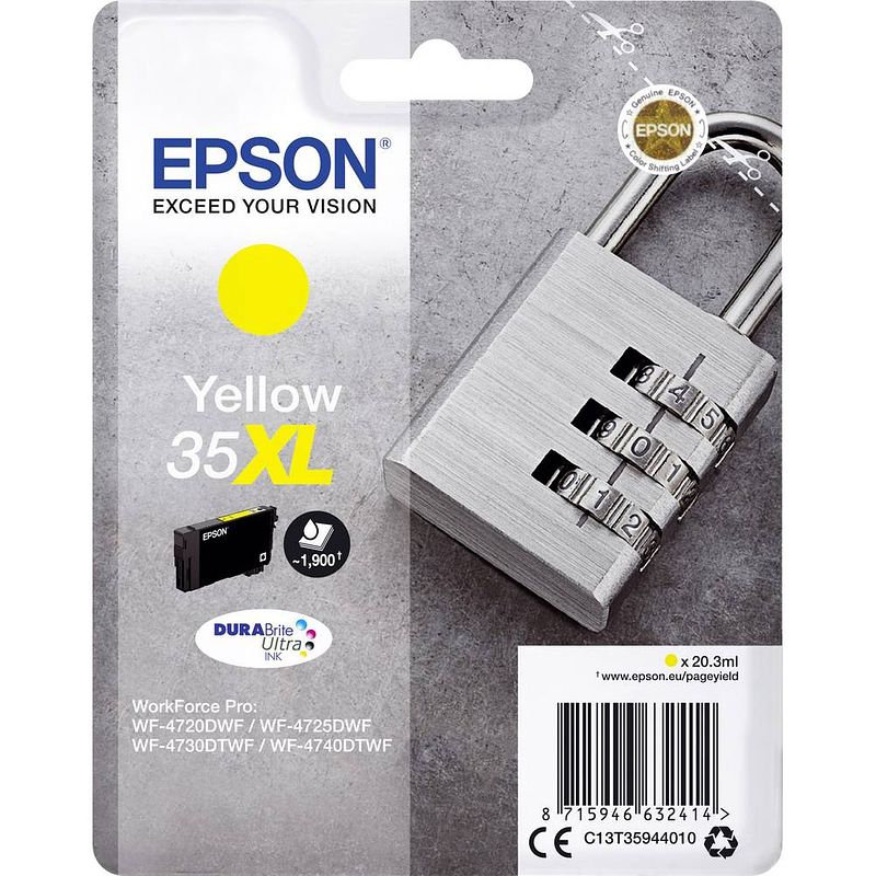 Foto van Epson inktcartridge 35 xl geel, pagina's - oem: c13t35944010