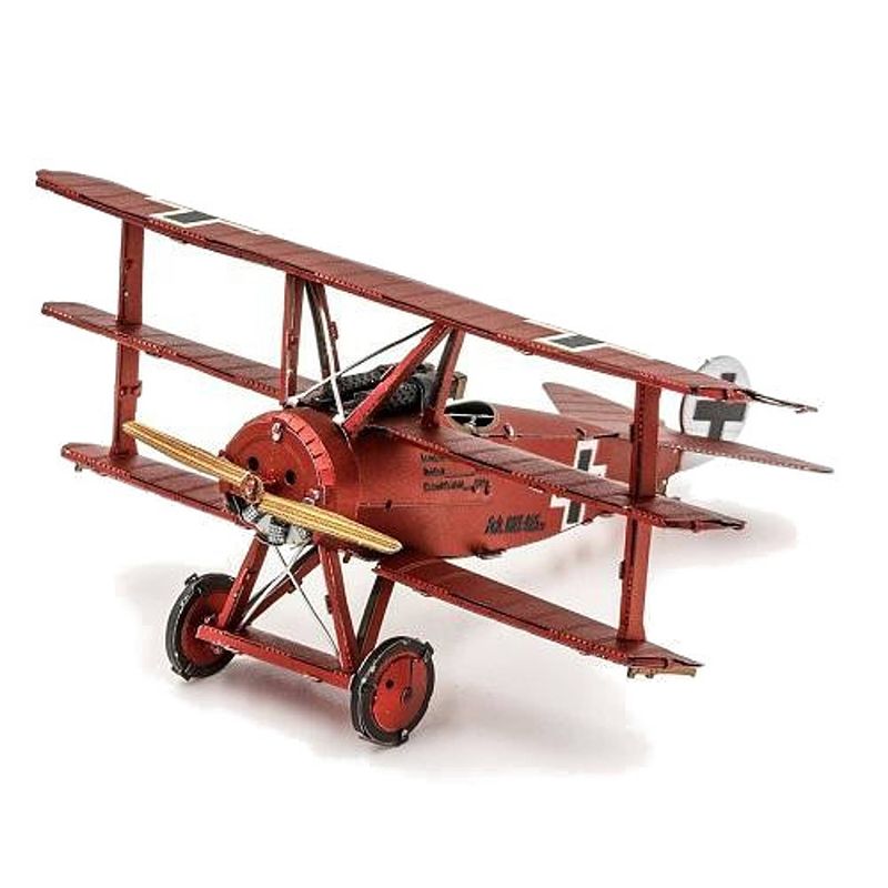 Foto van Metal earth modelbouwset fokker red baron triplane rood