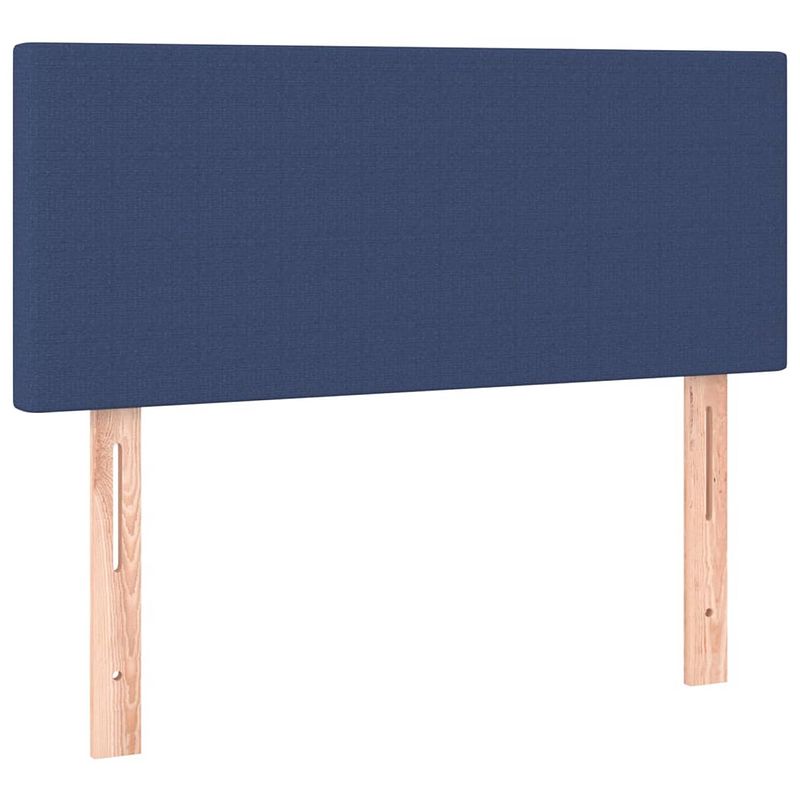 Foto van The living store klassiek hoofdbord - blauw - 100 x 5 x 78/88 cm - stof - larikshout