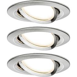 Foto van Paulmann 93447 nova inbouwlamp set van 3 stuks led led 18 w ijzer (geborsteld)