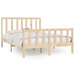 Foto van The living store houten bedframe - king size - 205.5 x 156 x 100 cm - grenenhout