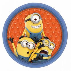 Foto van 16x minions kartonnen bordjes 23 cm - feestbordjes