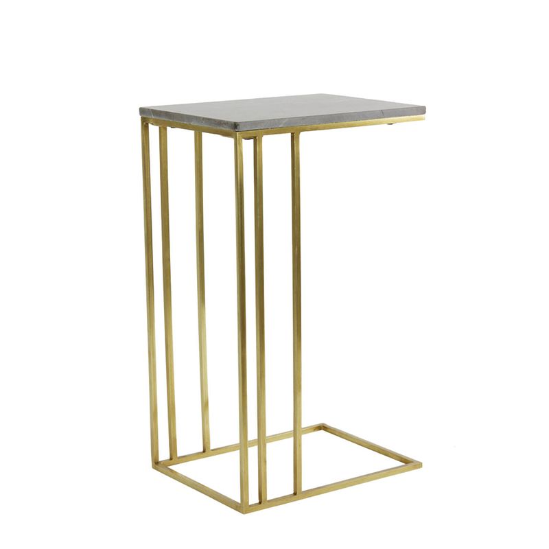 Foto van Side table 41x31x66 cm roshan brown marble+antique bronze