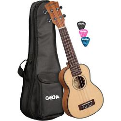 Foto van Cascha hh 2148l linkshandige solid top sopraan ukelele set