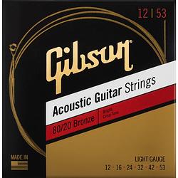 Foto van Gibson 80/20 bronze acoustic guitar strings light snaren voor westerngitaar