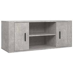 Foto van The living store tv-meubel betongrijs 100x35x40 cm - stijlvolle opbergruimte