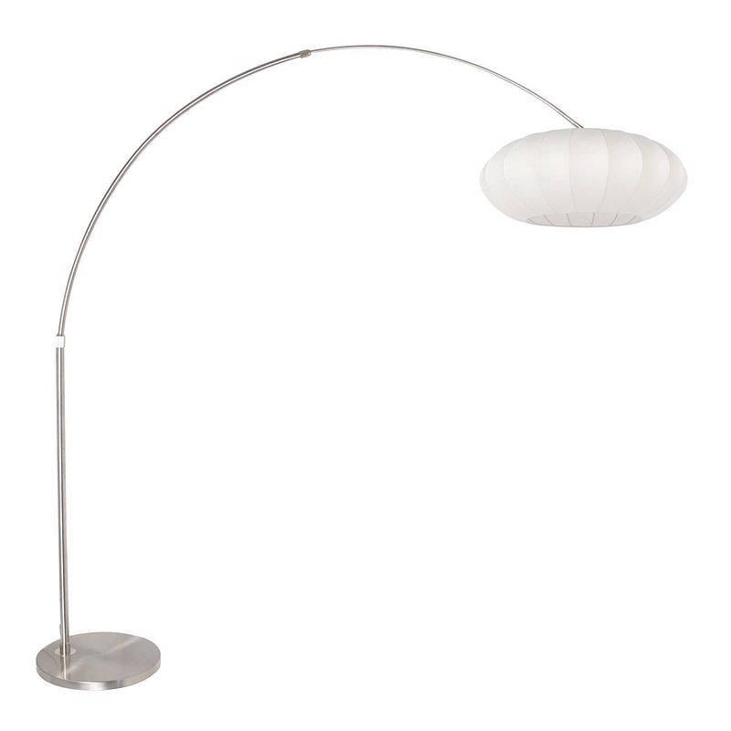 Foto van Steinhauer sparkled light vloerlamp - draai- en/of kantelbaar - e27 (grote fitting) - staal en wit