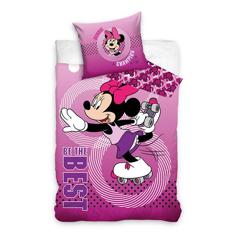 Foto van Minnie mouse dekbedovertrek be the best - roze - 1-persoons 140x200 cm