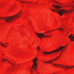 Foto van Kunst rozenblaadjes rood 1000 stuks - rozenblaadjes / strooihartjes