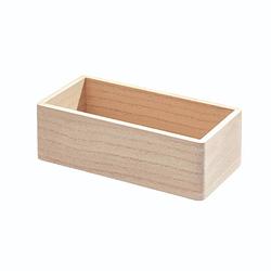 Foto van Idesign - opbergbox, 23.5 x 11.5 x 7.6 cm, paulownia hout, beige - idesign the home edit