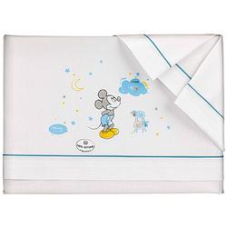 Foto van Disney beddengoed mickey mouse 82 x 106 cm katoen wit/blauw