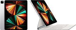 Foto van Apple ipad pro (2021) 12.9 inch 128gb wifi + 5g zilver + magic keyboard qwerty wit