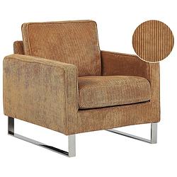 Foto van Beliani vind - fauteuil-bruin-corduroy