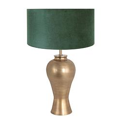 Foto van Steinhauer brass tafellamp groen metaal 62 cm hoog