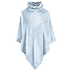 Foto van Moodit poncho fleece, mist blauw - 80 x 80 cm - polyester