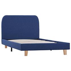 Foto van The living store klassiek bedframe - blauw - 90 x 200 cm - hout en ijzer