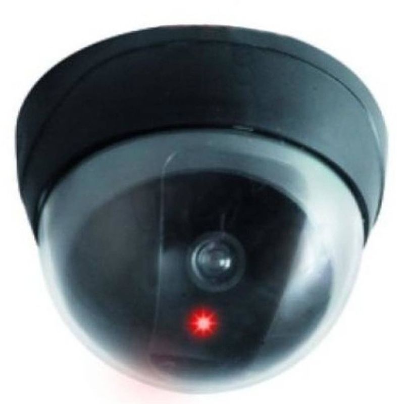 Foto van 3x dummy beveiligingscamera/koepelcamera met led 11 cm - dummy beveiligingscamera