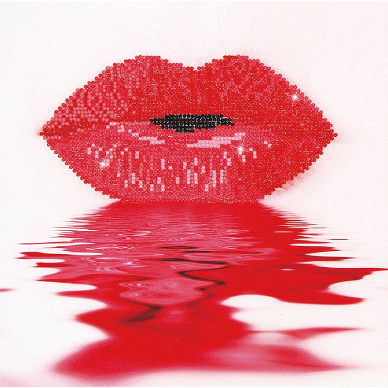 Foto van Hot lips diamond dotz - 30x30 cm - diamond painting