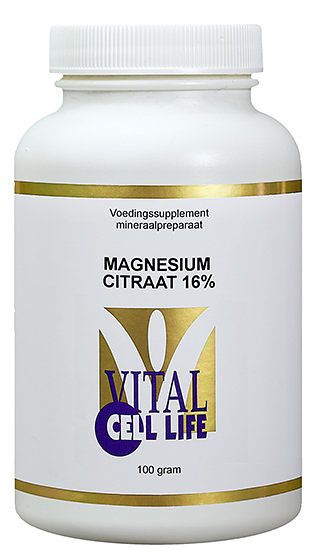 Foto van Vital cell life magnesium citraat 16% poeder