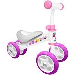 Foto van Skids control loopfiets met 4 wielen loopfiets junior wit/roze