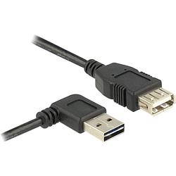 Foto van Delock usb-kabel usb 2.0 usb-a stekker, usb-a bus 1.00 m zwart stekker past op beide manieren, vergulde steekcontacten, ul gecertificeerd 83551