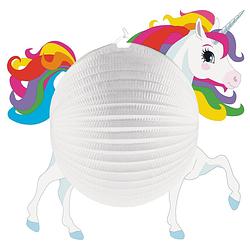 Foto van Amscan lampion unicorn junior 25 cm papier wit
