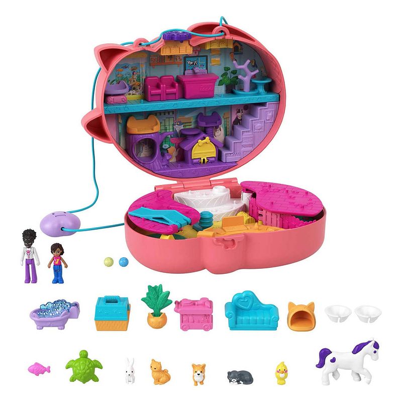 Foto van Mattel - - polly pocket shani de knuffelkat speelset