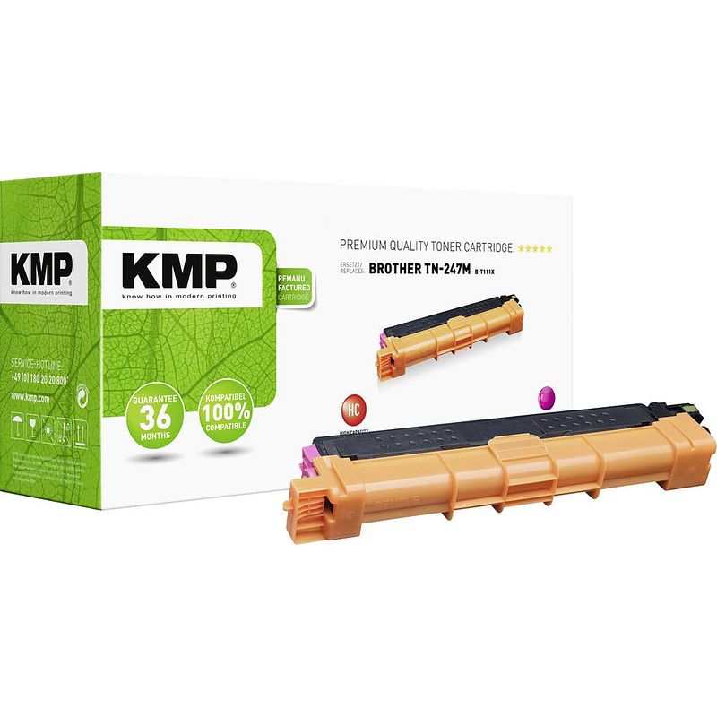 Foto van Kmp toner vervangt brother tn-247m, tn247m compatibel magenta 2300 bladzijden b-t111x