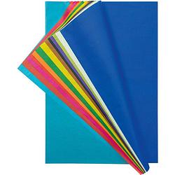 Foto van Folia zijdepapier geassorteerde kleuren: donkerblauw, wit, lichtgroen, paars, zwart, bruin, geel, groe... 50 stuks