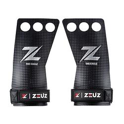 Foto van Zeuz® fitness & crossfit grips - sport handschoenen - turnen - gymnastics - zwart - carbon - maat l