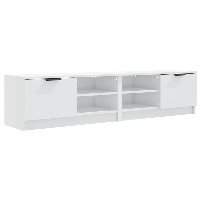 Foto van Vidaxl tv-meubelen 2 st 80x35x36,5 cm bewerkt hout hoogglans wit