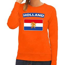 Foto van Oranje holland vlag sweater / trui dames - oranje koningsdag/ supporter kleding xs