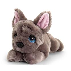 Foto van Keel toys pluche franse bulldog grijs honden knuffel 25 cm - honden knuffeldieren - speelgoed voor kind
