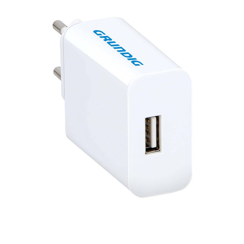 Foto van Grundig oplader met usb-a poort - qc3.0 snellader - compatibel met iphone en android - wit