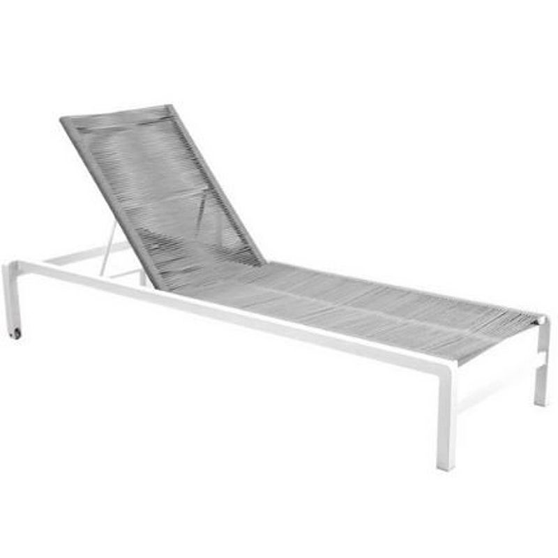 Foto van Yoi - ishi stackable lounger alu white/rope light grey