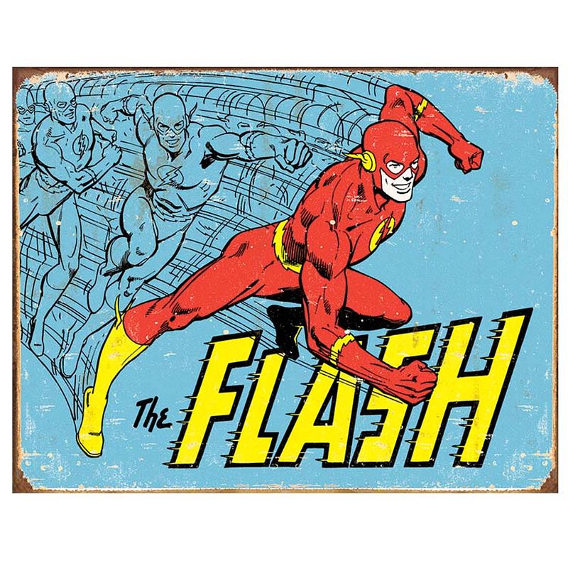 Foto van Metalen retro bord - the flash